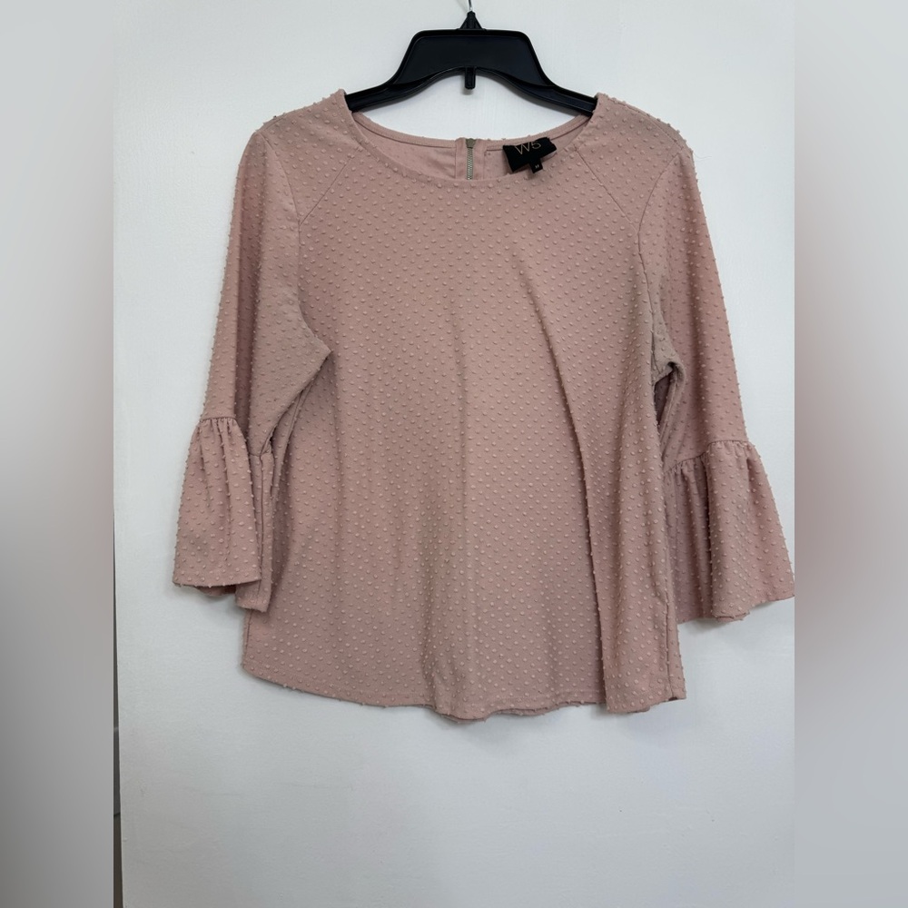 W5 - blouse with 3/4 length bell sleeve and Swiss dot material